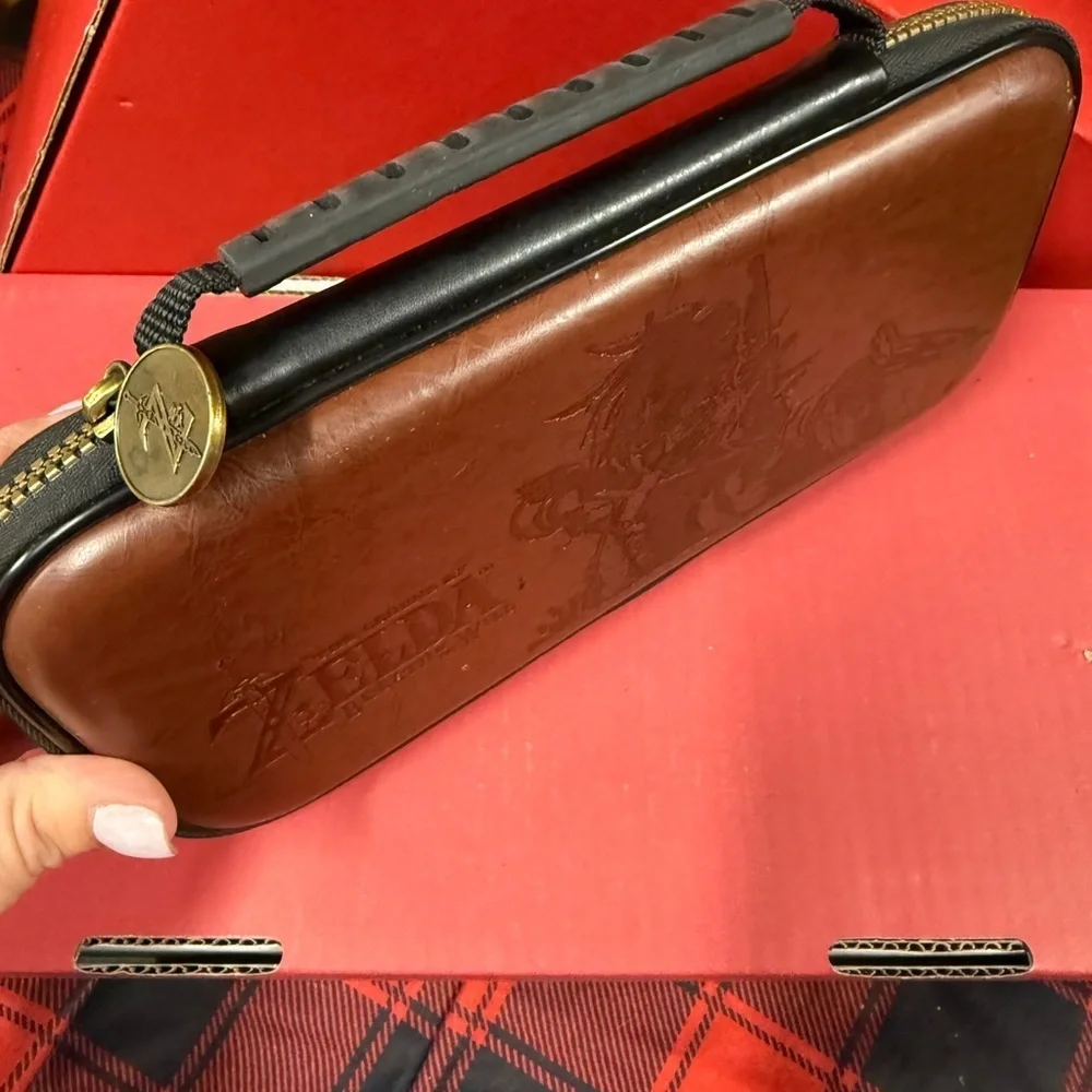 Nintendo Brown Handheld Console Case Zelda Design